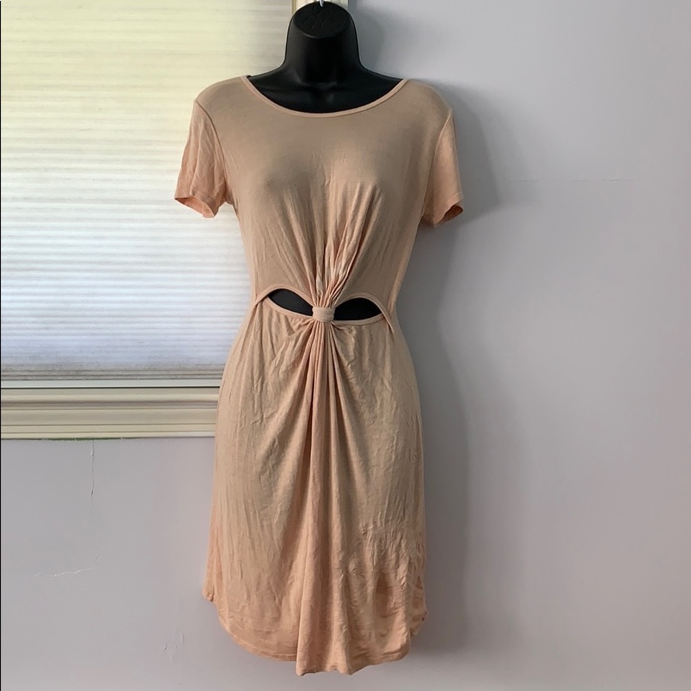 nude cut out dress